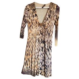 Robe Roberto Cavalli Imprimé Léopard Viscose M Multicolore
