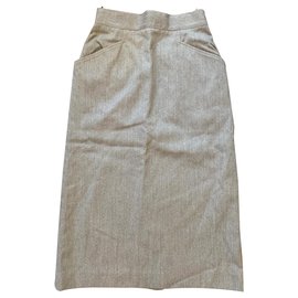 Falda midi de algodón gris Georges Rech Gris