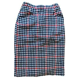Olivier Streli Houndstooth Skirt Black White Red Black White Red
