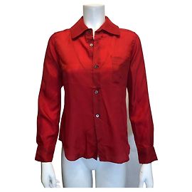Camicia in cupro rossa Comme Des Garcons Rosso