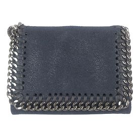 Stella Mc Cartney Stella McCartney Blue Falabella Small Flap Wallet Blue Dark blue