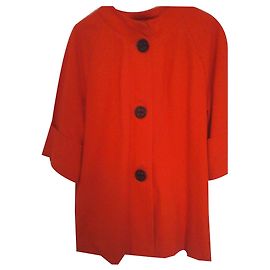 Abrigo Christian Lacroix de algodón rojo con botones negros Roja