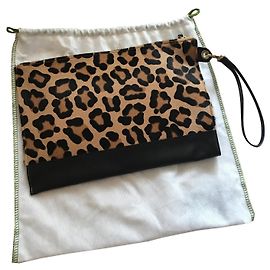 Longchamp Clutch bags Black Leopard print