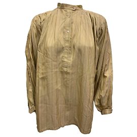 Camicetta Pierre Cardin a Righe in Seta Beige Dorata Beige D'oro