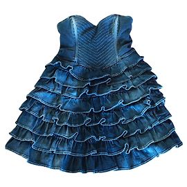 Guess Vestidos Branco Azul
