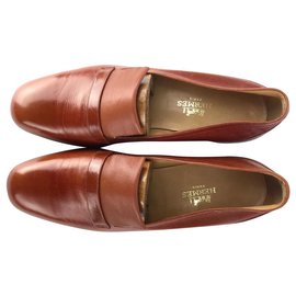 Hermès-HERMES Unworn Vintage Brown Loafers size 8,5 made in Italy-Brown