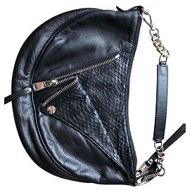 Bolso de cuero negro Jean Paul Gaultier Negro