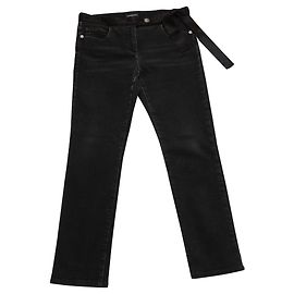 CHANEL Silk bow belt jeans Black