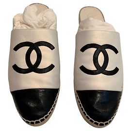 Chanel Classic espadrillas muli EU39 Nero Crema