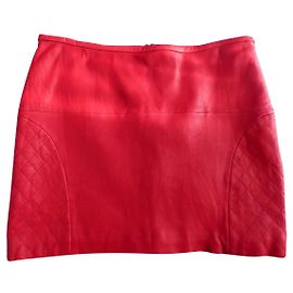 Jupe en cuir rouge American Retro Rouge
