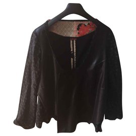 Autre Marque Moloko Leather and Cotton Jacket Black Red Eggshell Black Red Eggshell