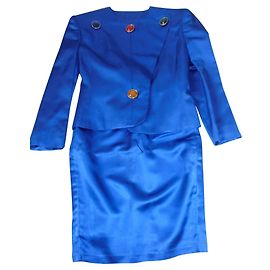 Tailor Yves Saint Laurent re di seta blu modello collettore raro Blu