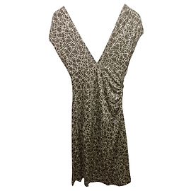 Diane Von Furstenberg DvF Mula silk jersey dress Cream Taupe