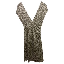Diane Von Furstenberg DvF Mula Seidenjerseykleid Roh Taupe