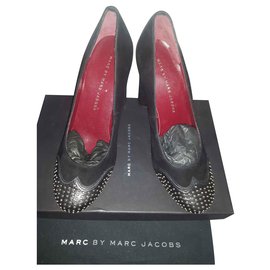 Marc by Marc Jacobs-Chaussure à talon noire moderne à talon haut-Noir