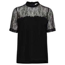 Samsoe & Samsoe Spitzenbluse Schwarz Schwarz