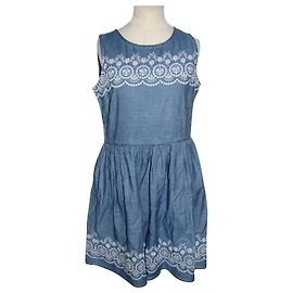 Jack Wills Vestido denim bordado Blanco Azul
