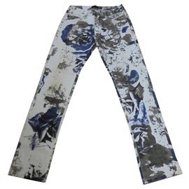 Roberto Cavalli-Printed jeans Justcavalli brand new super trend star Original with ologram of authentication-Silvery,White,Beige,Grey,Light blue