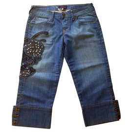 Kenzo-Retero Jeans Kenzo..Corte de meia perna-Azul claro