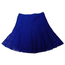 Falda corte trapecio Sandro Paris de encaje de algodón azul marino Azul marino