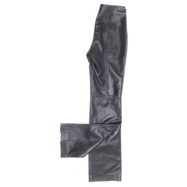 Loewe-Pantalones de cuero de Loewe-Negro