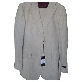 Autre Marque Terno PALENZO de linho azul claro com riscas brancas Branco Azul claro