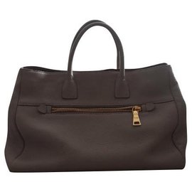 Prada Leather Handbag Grey Grey