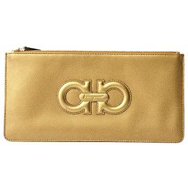 Salvatore Ferragamo Gancini Pouch D'oro