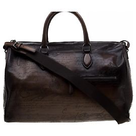 Sac de voyage en cuir bicolore Berluti Marron