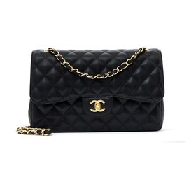 Chanel-Grande borsa classica 30 Oro senza tempo nero caviale-Nero,D'oro