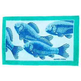 Hermès TOALHA DE PEIXE AZUL Azul Verde