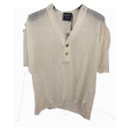 Jean Paul Gaultier-GAULTIER MEN'S LINEN POLO SHIRT NEW-White