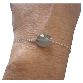 Pulseira de ouro branco Morganne Bello 750/000 e pedra da lua Prata