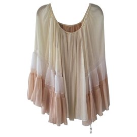 Camicia Boho Chloé ecru bianca e rosa Crudo
