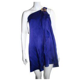 Halston Heritage-Grecian silk dress-Purple
