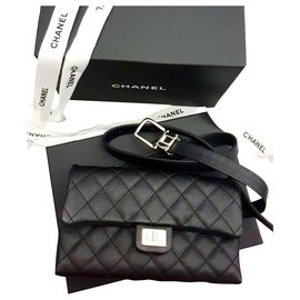 Chanel-Chanel banana chanel pouch / mini bag new-Black,Metallic