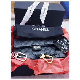 Chanel-Chanel Bananen Chanel Beutel / Mini Tasche neu-Schwarz,Metallisch