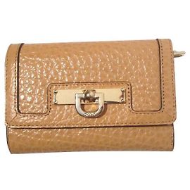 Dkny Leather Wallet Beige Beige