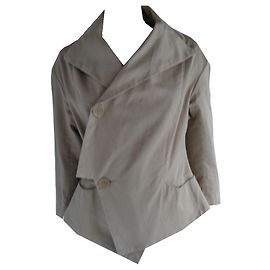 Chaqueta Asimétrica Yohji Yamamoto Beige Gris pardo