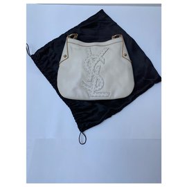 Yves Saint Laurent-Un ravissant sac porté epaule, frais et elegant-Blanc cassé