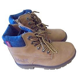 Botas Levi's Super Boots Infantil Denim Azul e Couro Marrom Claro Azul Castanho claro