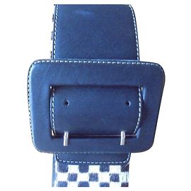 Cinto Kenzo Damier Preto e Branco em Couro Preto Branco