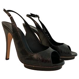 Santoni Rose collection black sandals Black