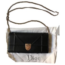 Christian Dior Diorama Large Wallet on Chain Black