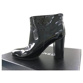 Botas de couro CHANEL Preto