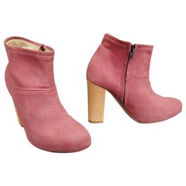 Apc leather ankle boots red Red