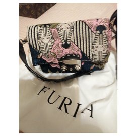 Furla-Brocard zèbres Metropolis-Rose,Bleu Marine