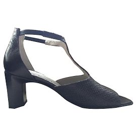 Autre Marque Braided leather sandals dark blue 37 Dark blue