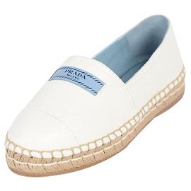 Prada Canvas und Lederschuh Weiß