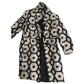 Mango Lange Jacke Eggshell Aus weiß